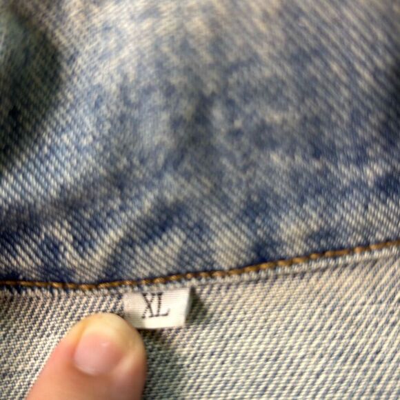 Vintage 1980s Harley Davidson Denim Jean Jacket XL Softail patches trucker embrd - Picture 5 of 11